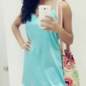 Eight Sixty Aqua Sleeveless Top Small